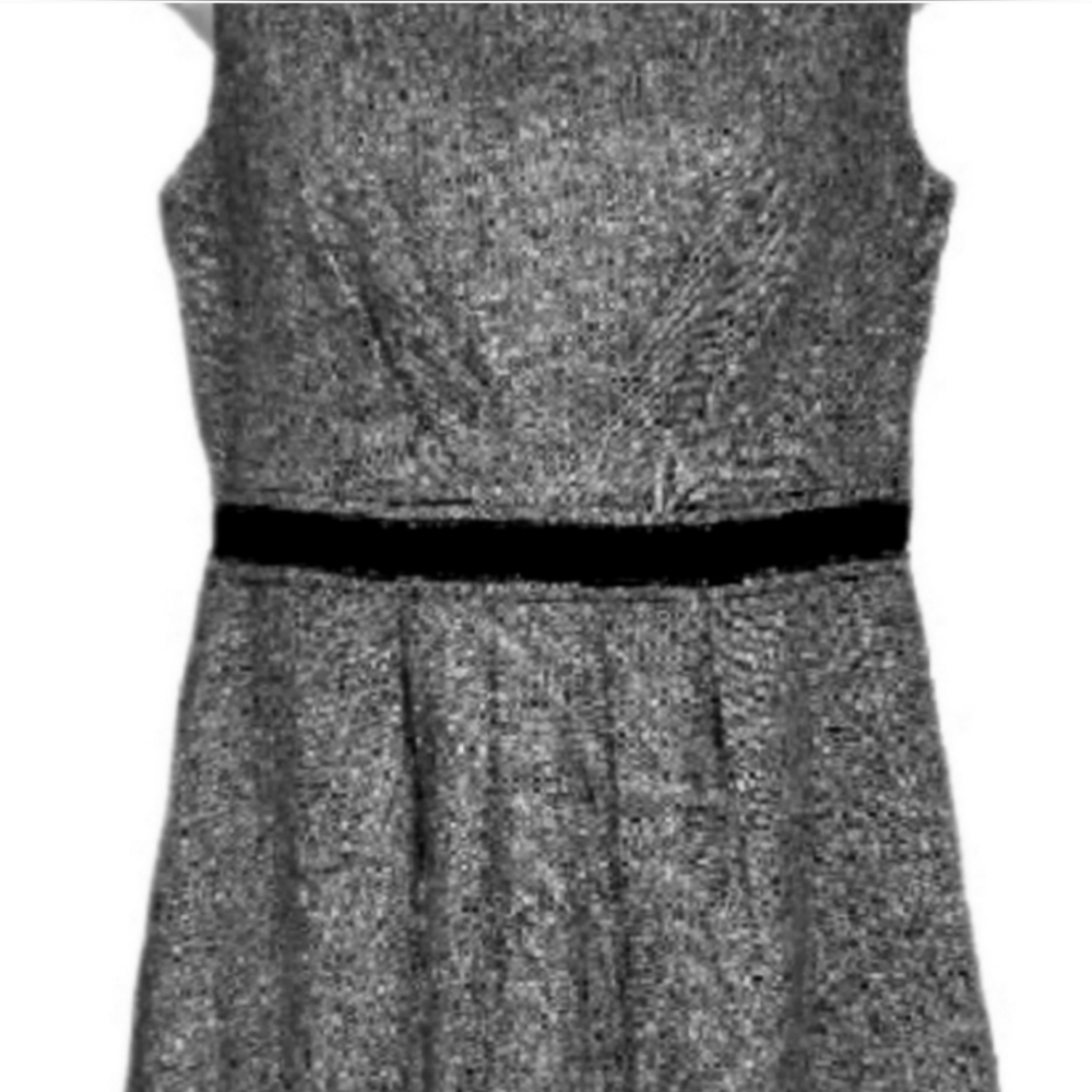 Ann Taylor Dress Loft Tweed Wool Silk Blend Belted Gray Size 2 - Picture 2 of 9